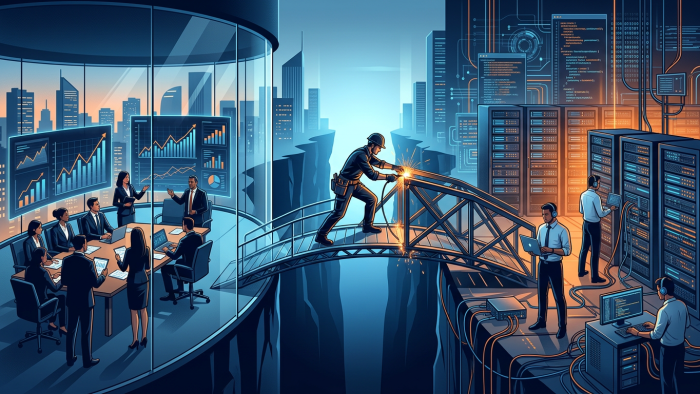 Data Friction concept - bridging the gap between business and technology