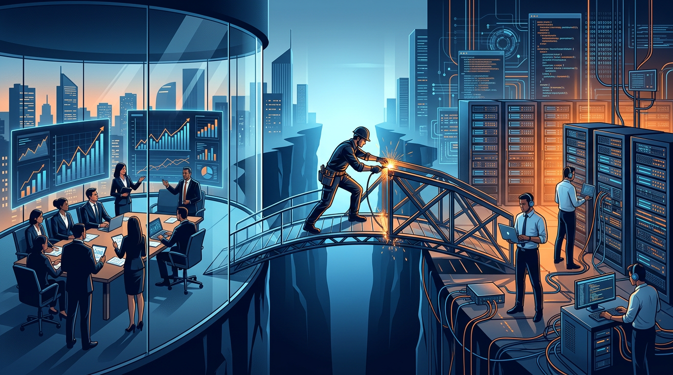 Data Friction concept - bridging the gap between business and technology